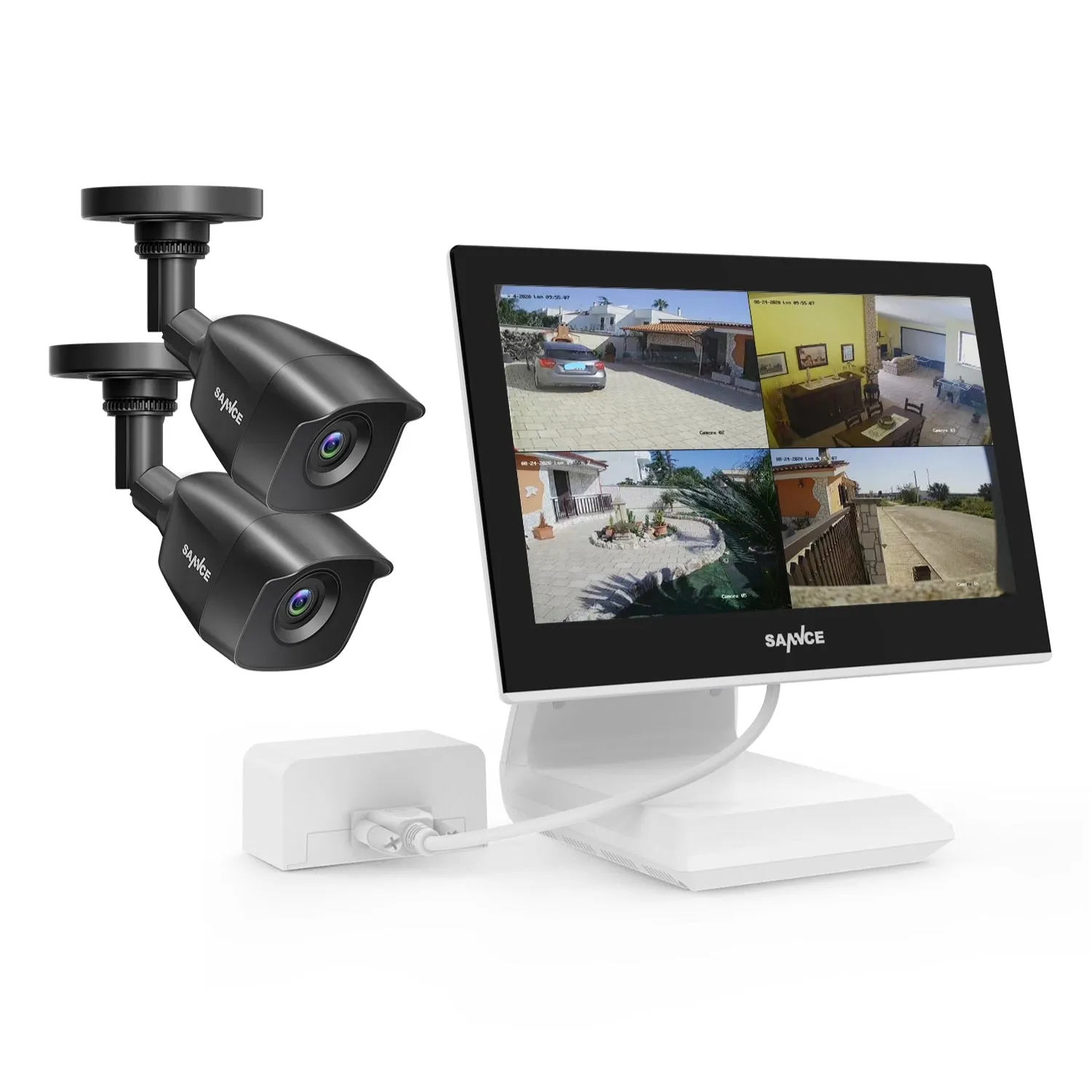 Outdoor CCTV 4CH Video Surveillance DVR  Monitor