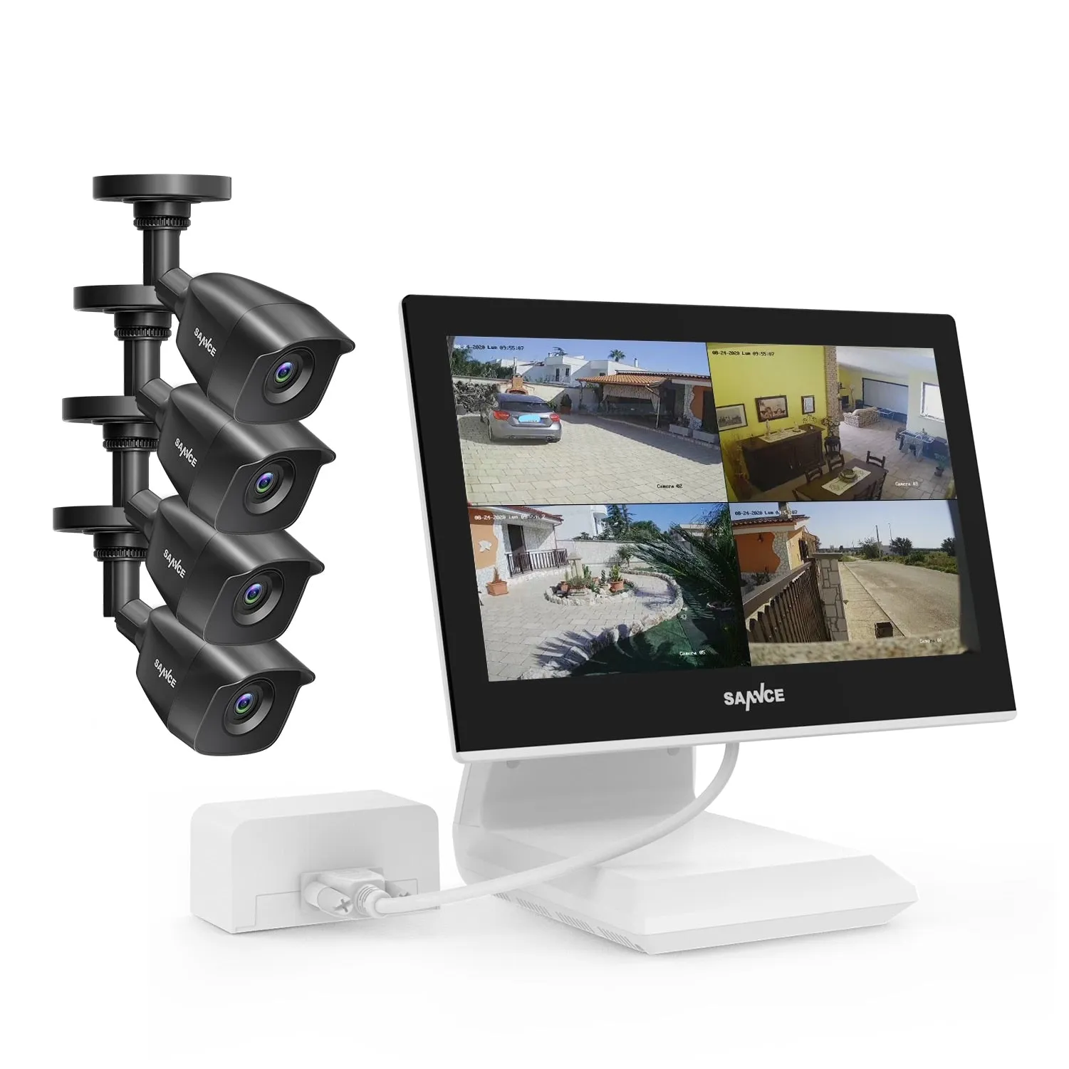 Outdoor CCTV 4CH Video Surveillance DVR  Monitor