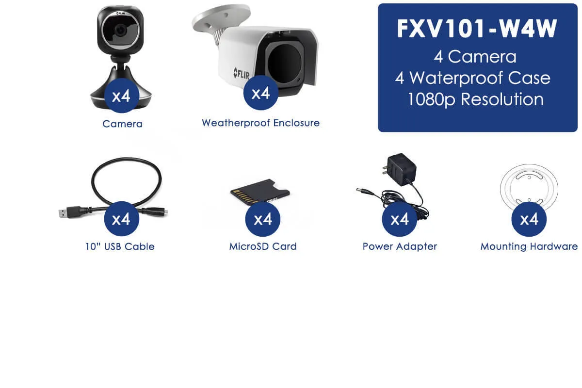Outdoor WiFi Camera with Cloud Recording (4-pack)