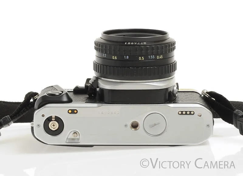 Pentax Super Program Chrome 35mm Film Camera w/ 50mm F2 Lens -New Seals-