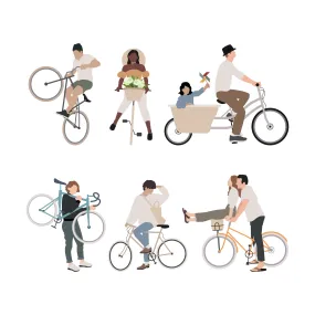 People On Bicycles Cutout Pack