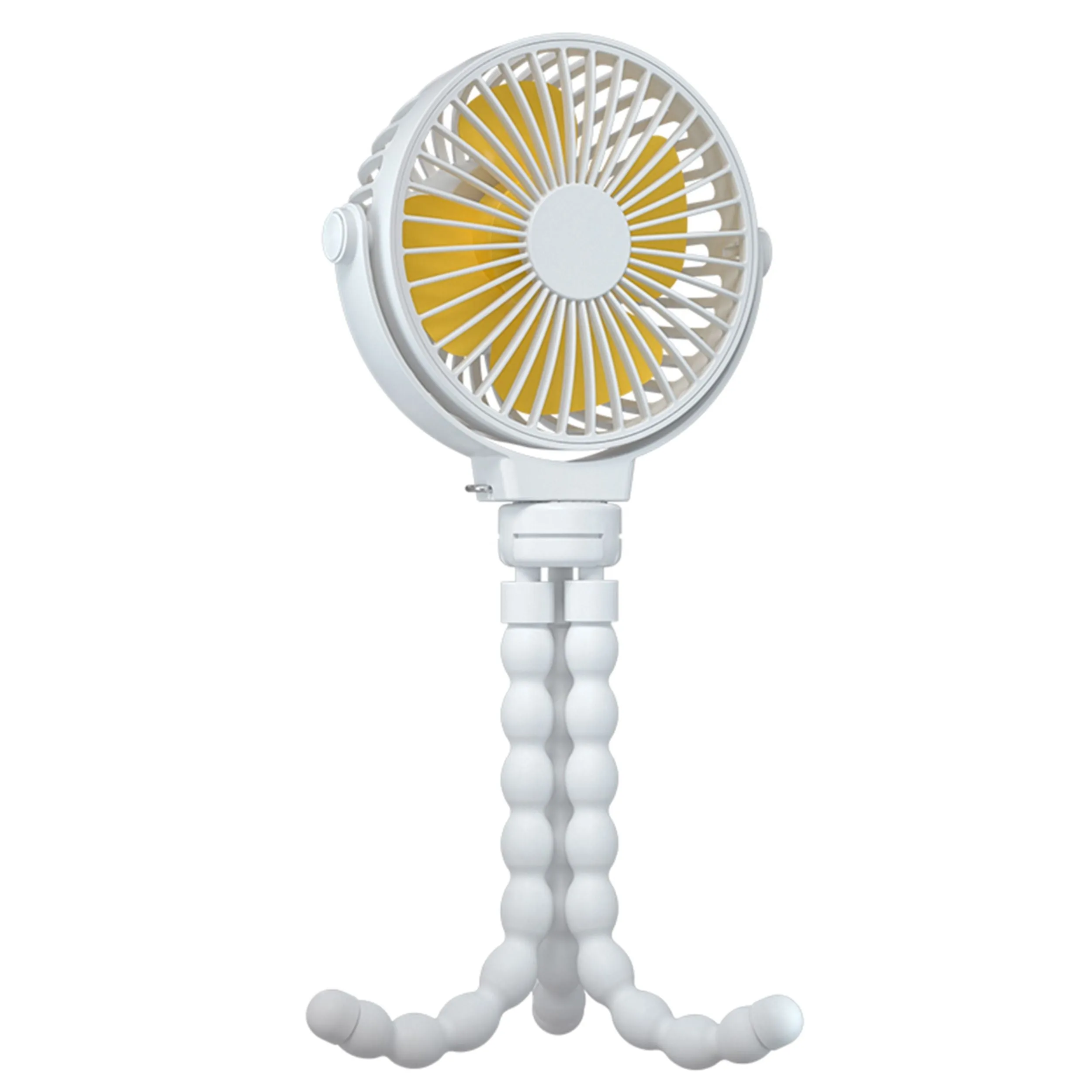 Portable Baby Stroller Fan - Rechargeable Handheld Fan with Flexible Tripod - 3 Speeds - 360° Tilt Head