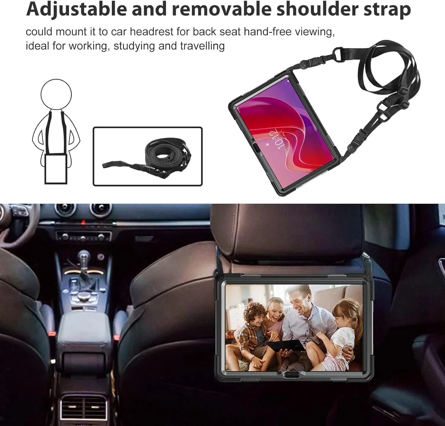 ProCase Protective Tablet Case for Lenovo M11 11 Inch 2024, Rugged Heavy Duty Shockproof Rotating Kids Cover Protector for Tab TB330FU TB330XU