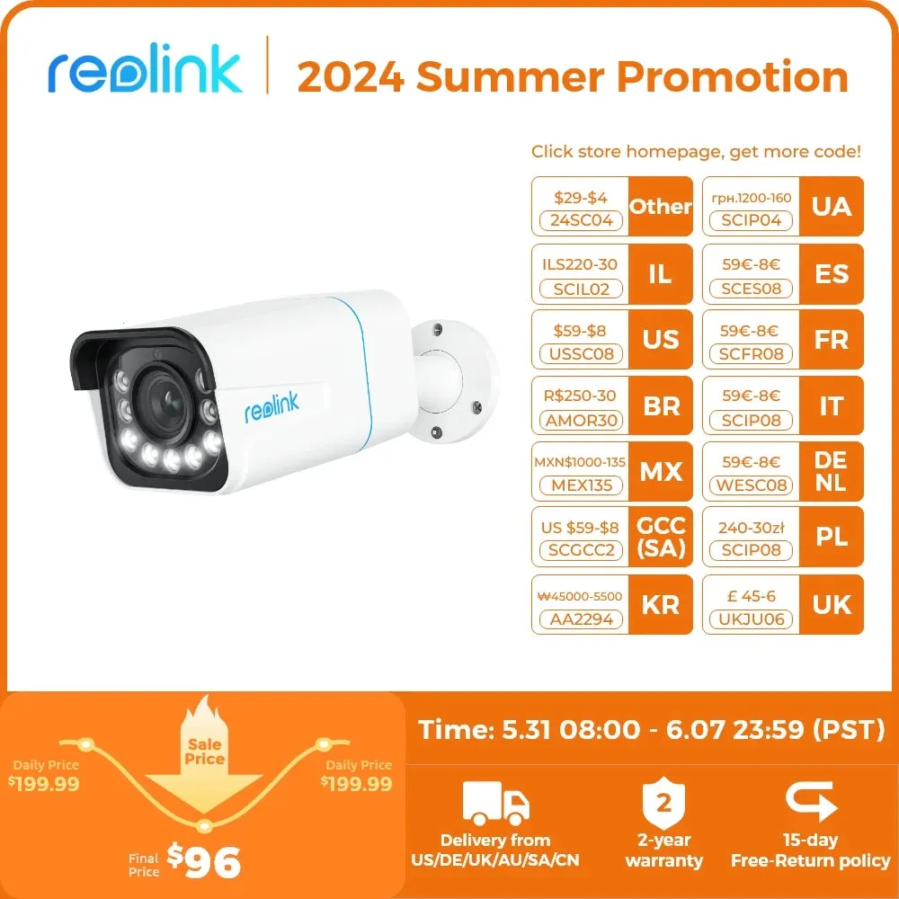 Reolink 4K IP Security Camera 5X Optical Zoom Outdoor Video Surveillance Home Security Protection 8MP PoE CCTV Camera RLC-811A