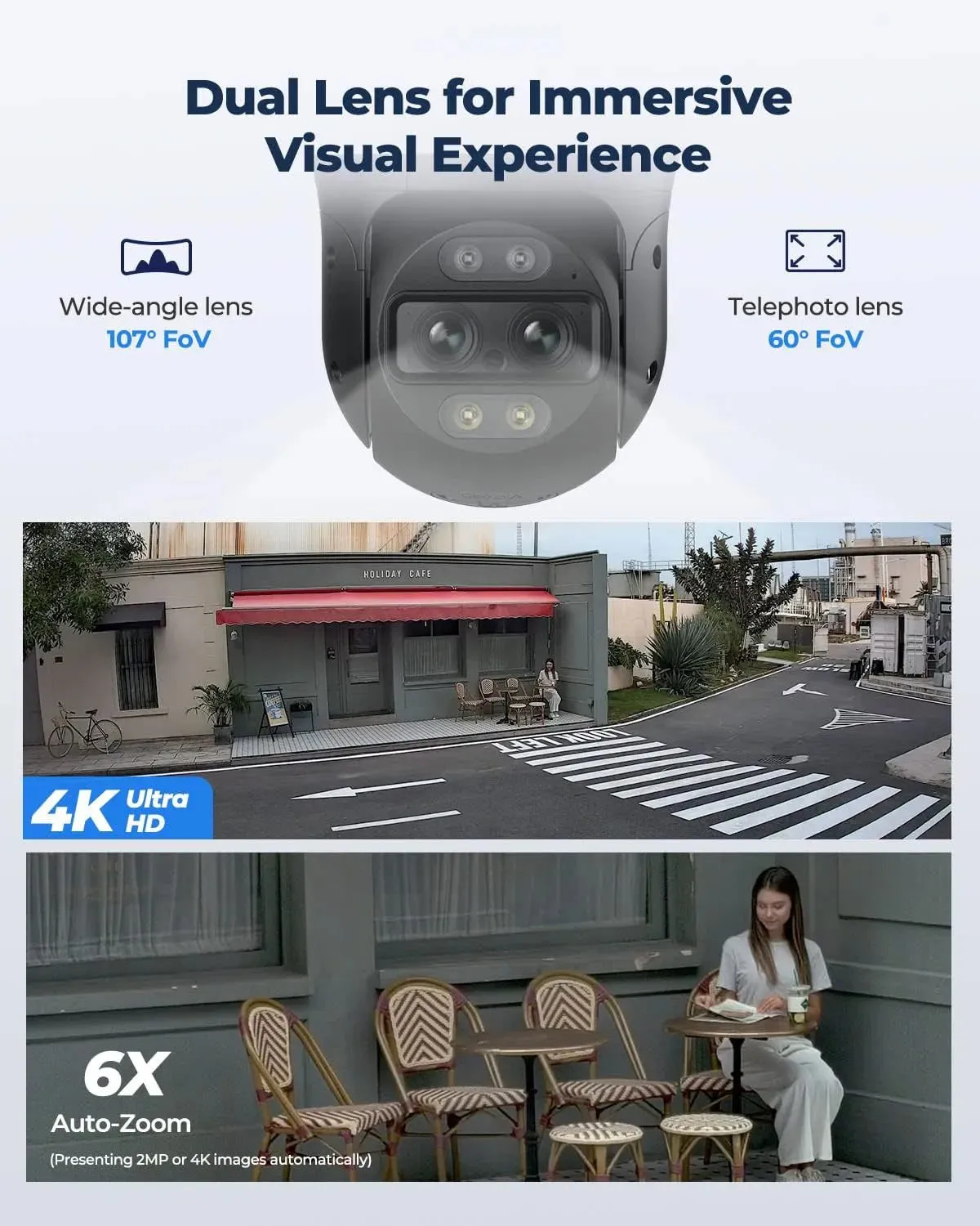 REOLINK PTZ Security Camera System 4K, IP PoE 360 Camera with Dual-Lens - $85