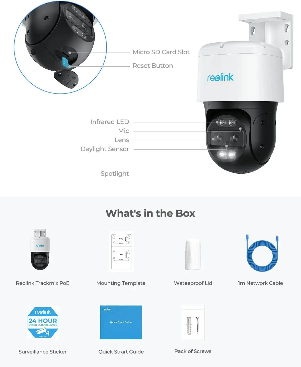 REOLINK PTZ Security Camera System 4K, IP PoE 360 Camera with Dual-Lens - $85
