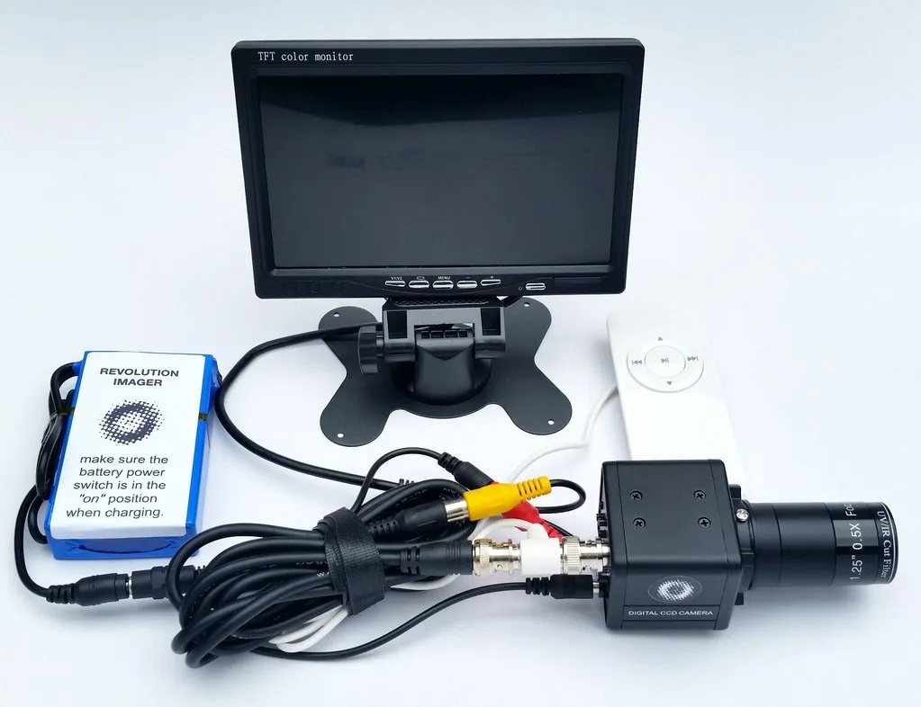 Revolution Imager R2 Astronomy Video Camera with 7” Viewing Screen & Free RI-USB Video Capture Adapter - RI-KITR2