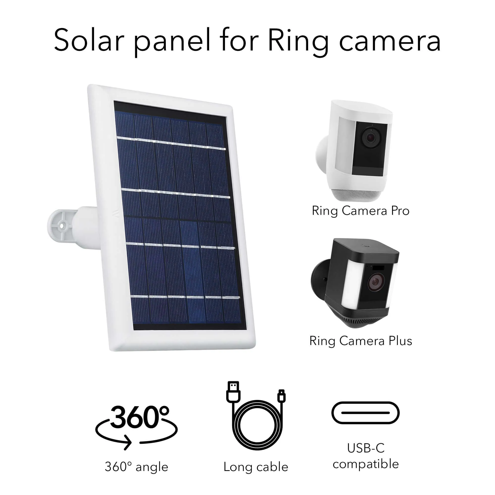 Ring Spotlight Cam Plus (Battery)   Wasserstein Solar Panel Bundle