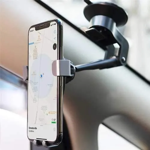ROCK Metal Gravity Auto Lock Car Holder 360 Degree Rotation Adjustable Sucker Phone Mount Bracket