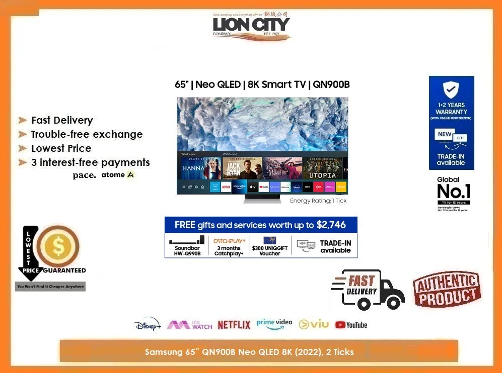 Samsung QA65QN900BKXXS QN900B Neo QLED 8K (2022) 2 Ticks