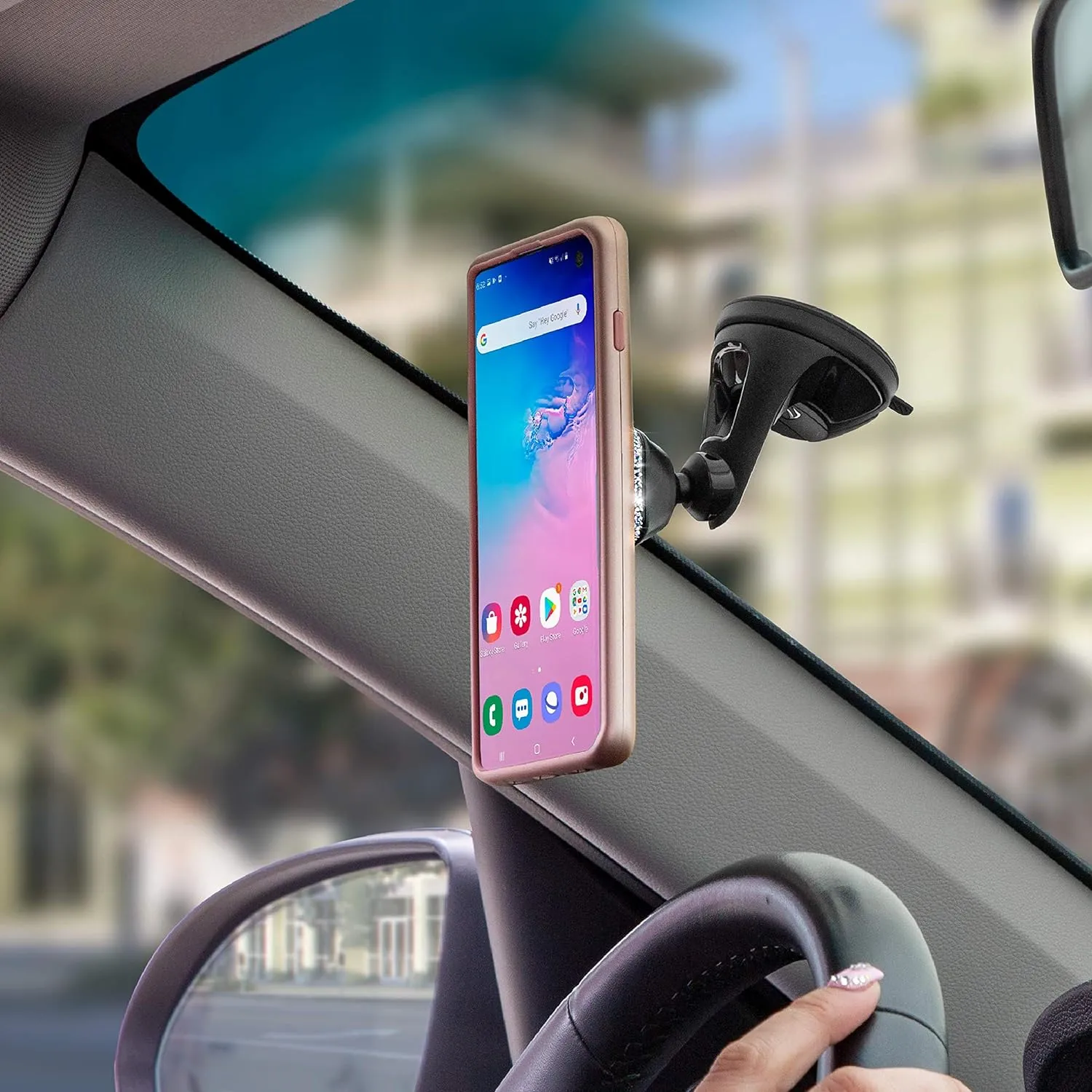 SCOSCHE - MSW5WD-XTPR1 MagicMount Swarovski Crystal Limited Edition Pro Universal Magnetic Phone/GPS Suction Cup Mount