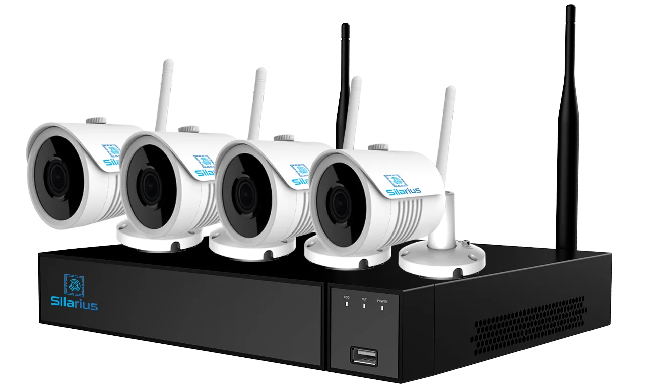 Silarius SIL-4CHNVRWIFI8MPKIT4 AI 4CH 8MP WiFi kit, 4K, 3.6mm lens (NDAA Compliant), 4TB HDD