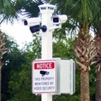 Site Sentinel 4 camera TVI Standalone Outdoor Camera Pole System with On-Site Recording