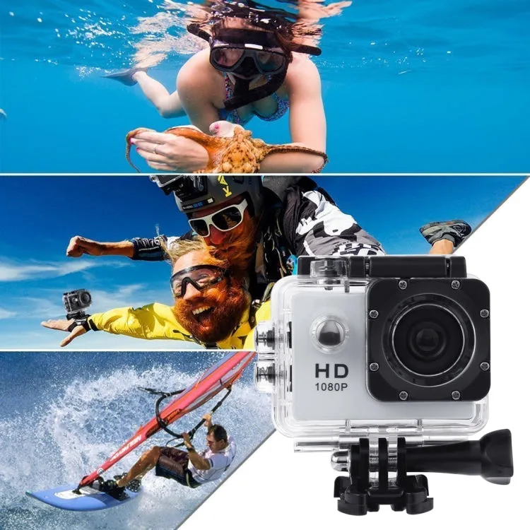 SJ4000 Full HD 1080P 2.0 inch LCD Sports Camcorder DV with Waterproof Case, Generalplus 6624, 30m Depth Waterproof(White)