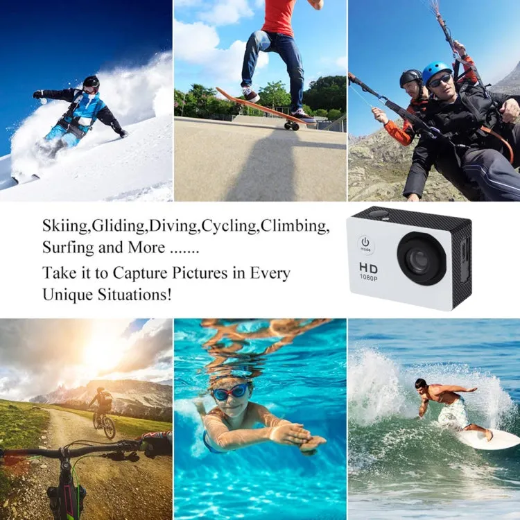 SJ4000 Full HD 1080P 2.0 inch LCD Sports Camcorder DV with Waterproof Case, Generalplus 6624, 30m Depth Waterproof(White)