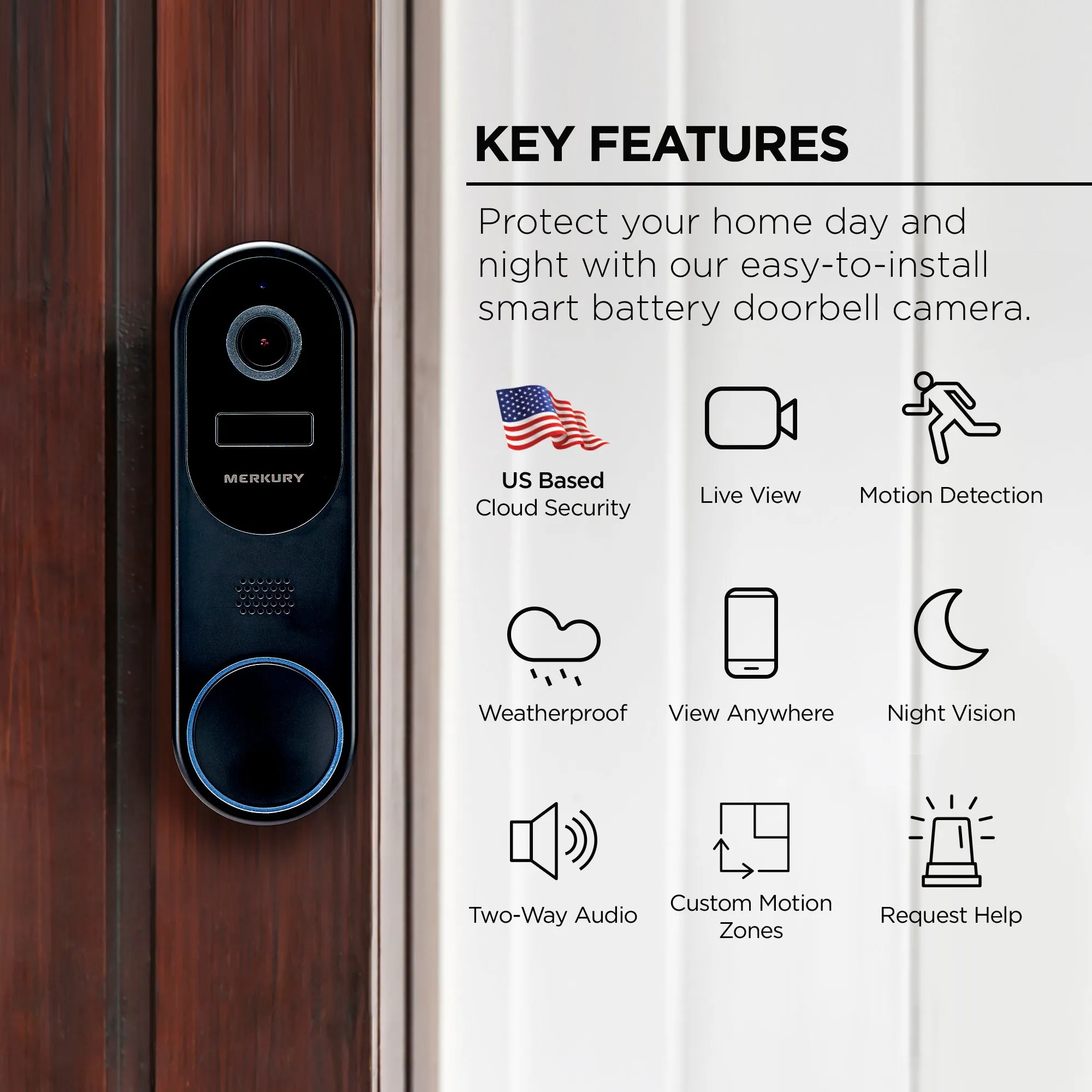 Smart Doorbell Camera, 1080p