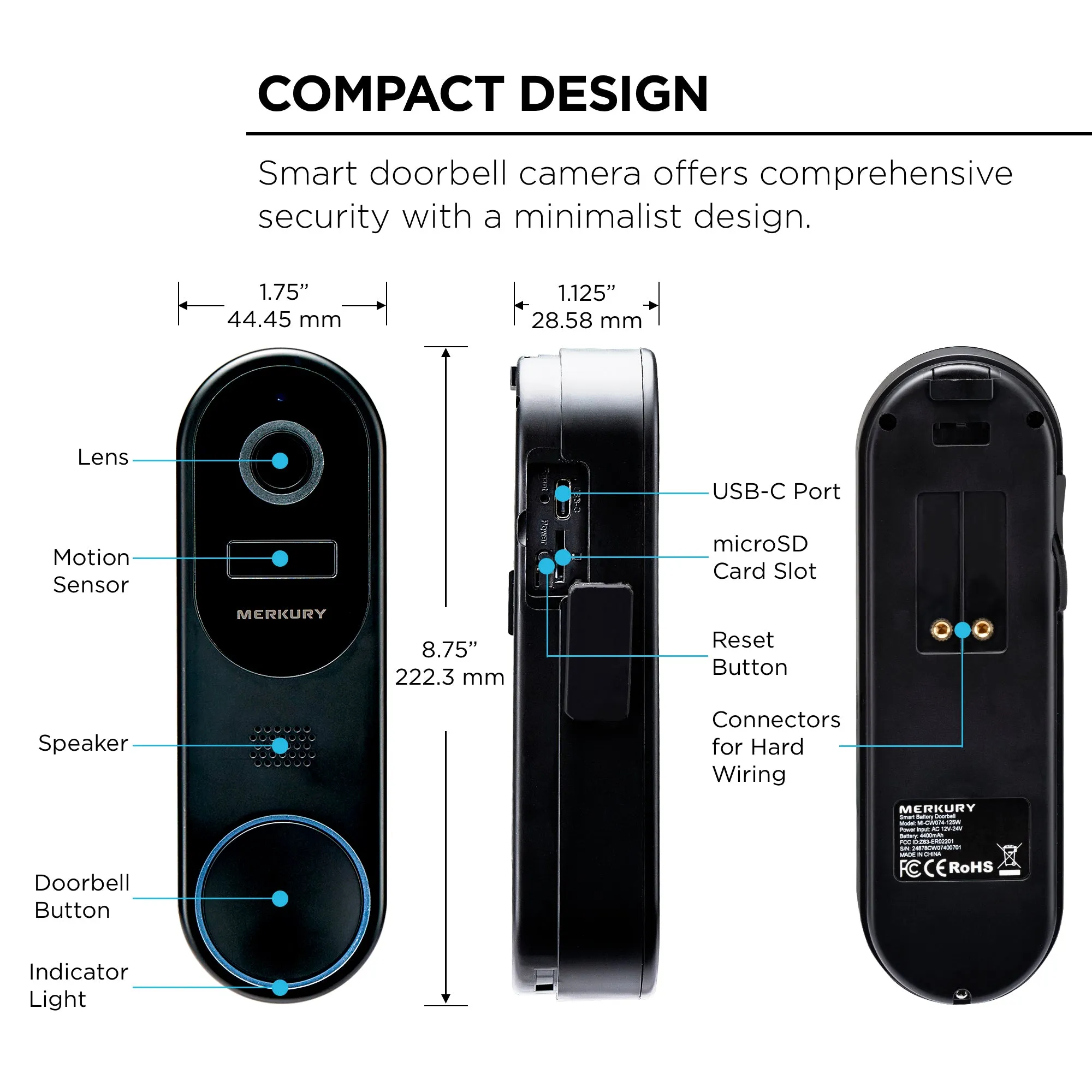 Smart Doorbell Camera, 1080p