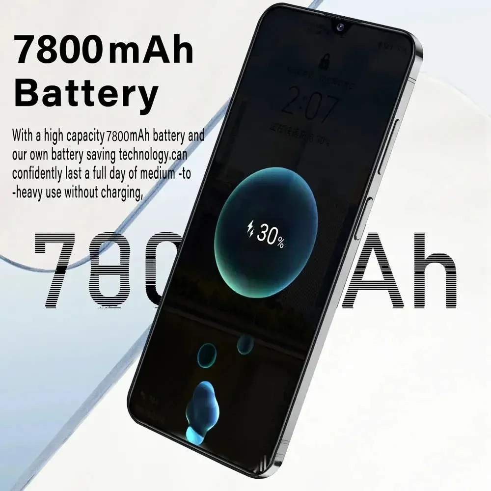Smartphone 5G Global Version Mobile Phones 7800mAh Android Cell Phone 16GB 1TB Dual Sim Card 7.0HD Cellphones