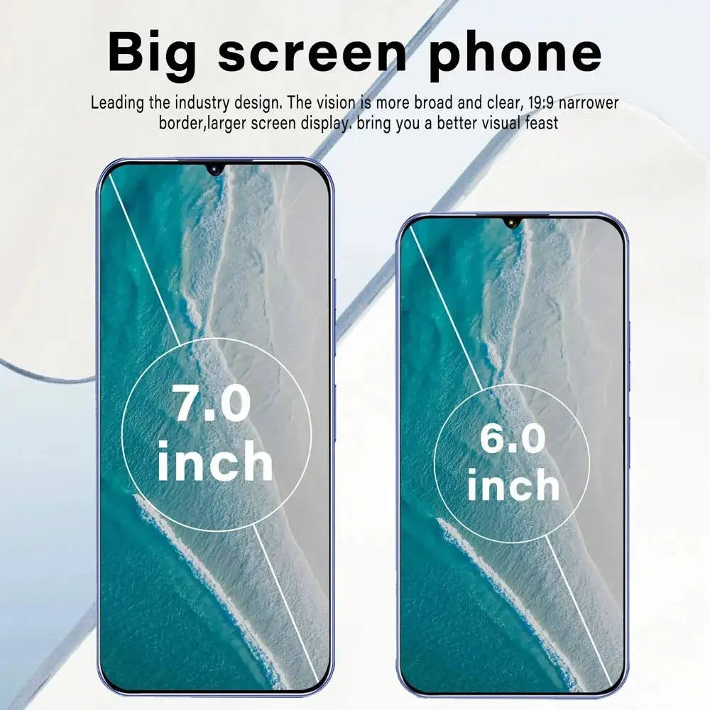 Smartphone 5G Global Version Mobile Phones 7800mAh Android Cell Phone 16GB 1TB Dual Sim Card 7.0HD Cellphones