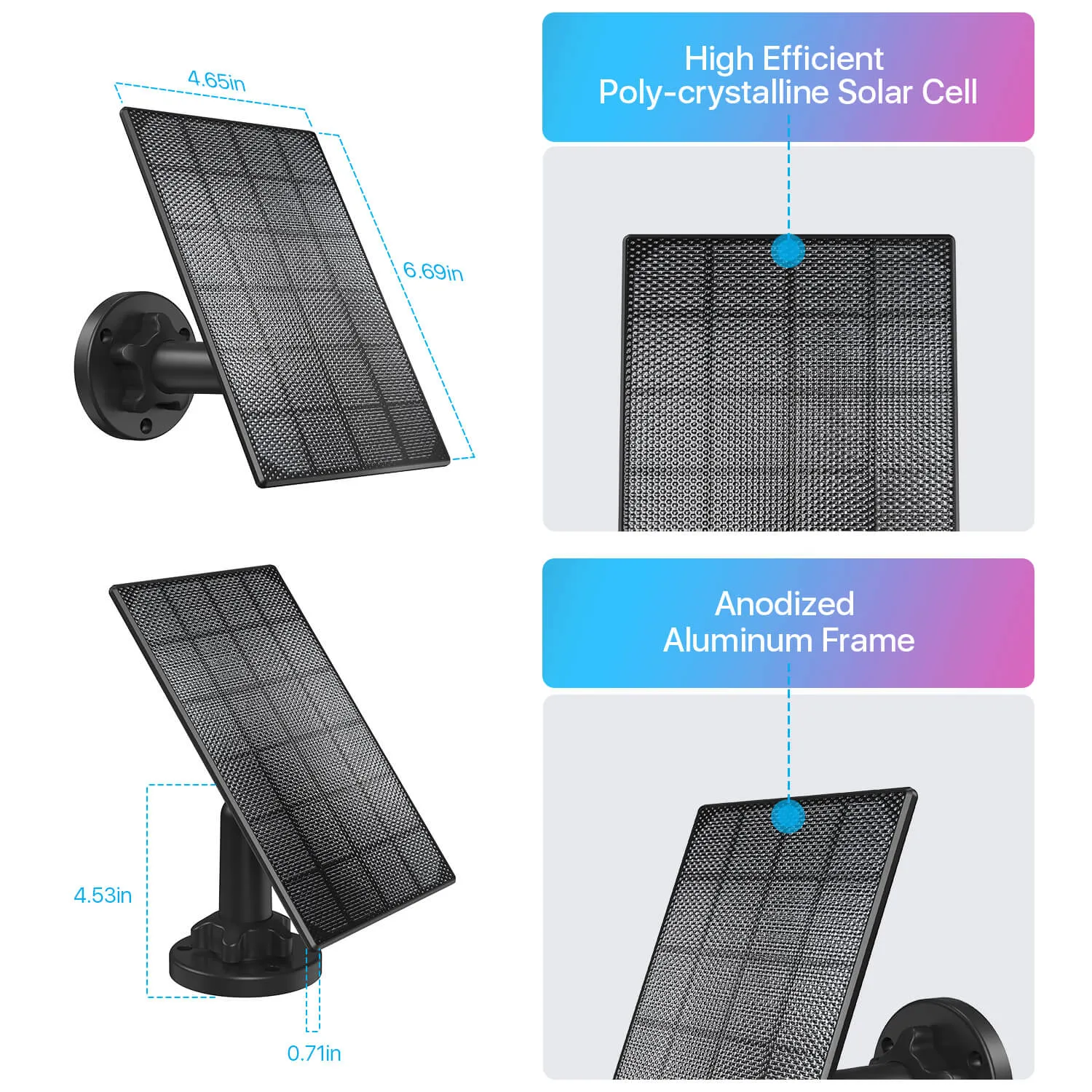 Solar Panel for C1 C306 Battery Camera