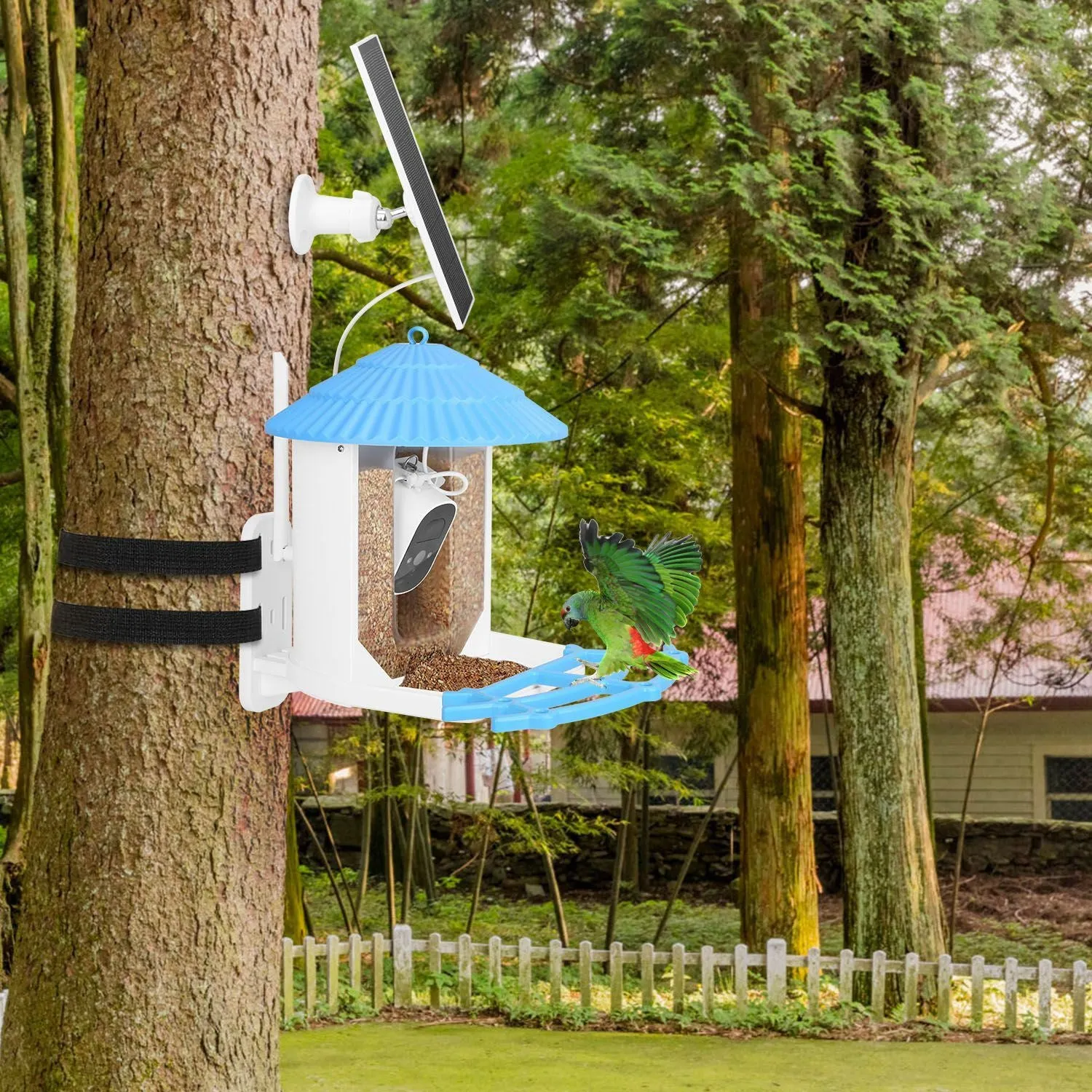 Premium Solar-Powered Smart Bird Feeder with 2K HD Bird Watching Camera, AI Bird Species Identification, PIR Motion Detection, Two-Way Audio, Real-Time App Notifications, Perfect Gift for Bird Lovers