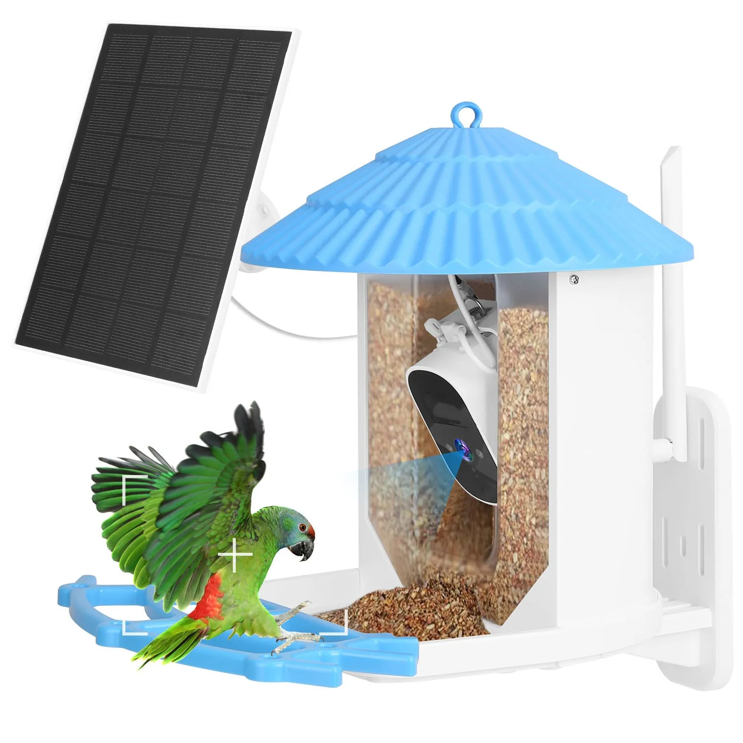 Premium Solar-Powered Smart Bird Feeder with 2K HD Bird Watching Camera, AI Bird Species Identification, PIR Motion Detection, Two-Way Audio, Real-Time App Notifications, Perfect Gift for Bird Lovers