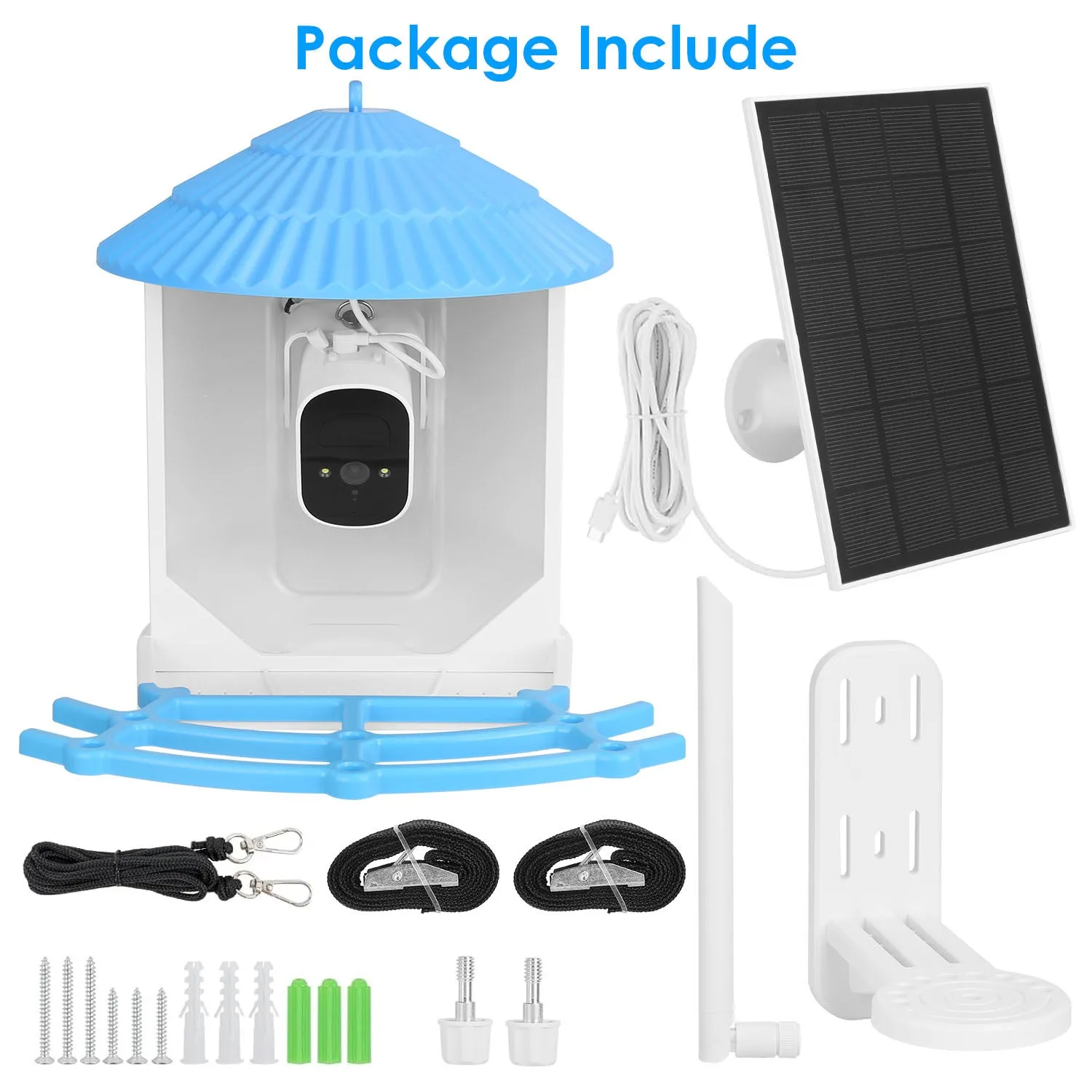 Premium Solar-Powered Smart Bird Feeder with 2K HD Bird Watching Camera, AI Bird Species Identification, PIR Motion Detection, Two-Way Audio, Real-Time App Notifications, Perfect Gift for Bird Lovers