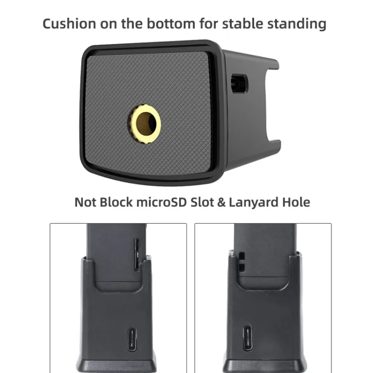 Sunnylife OP2-DZ9434 Desktop Charging Base Bracket With Type-C Charging Port 1/4 Inch Adapter For DJI Osmo Pocket 2(Black)
