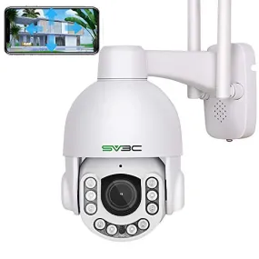 SV3C 5MP WiFi Outdoor Security Camera, Waterproof PTZ IP Camera, Pan/Tilt / 5x Optical Zoom, Two Way Audio, Night Vision, FTP, H.265, Wireless Home Surveillance Camera with External SD Card Slot