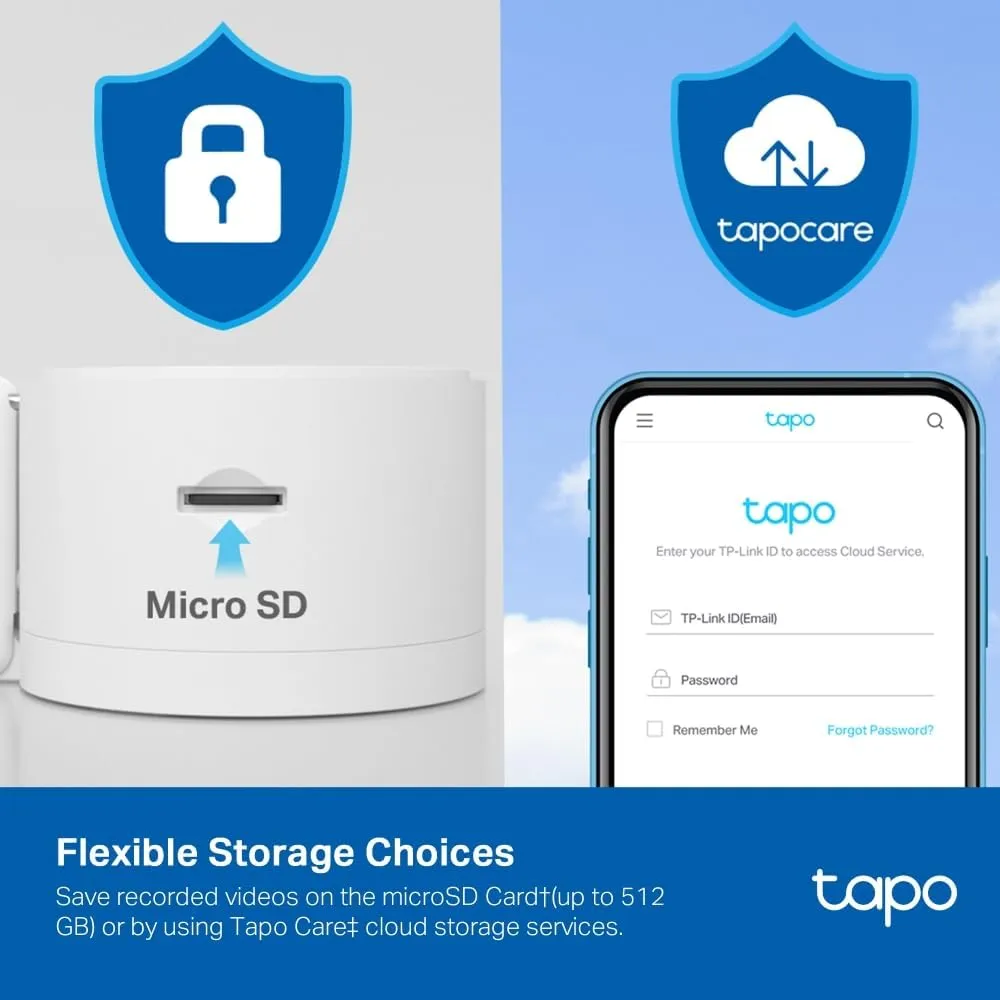 Tapo C125 Smart Security Indoor Camera, 2K QHD, AI Detection, Privacy Shutter, Night Vision, 140° FOV, Local/Cloud Storage