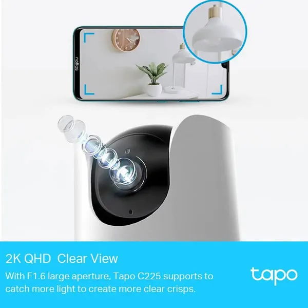 TAPO C225 2K QHD Pan/Tilt AI Home Security Wi-Fi Camera
