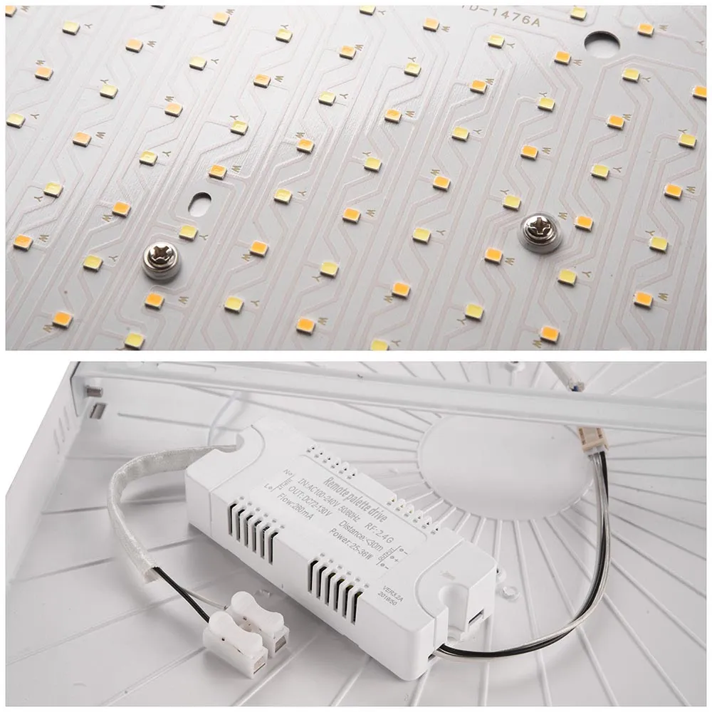 TheLAShop Square Ceiling Light Fixture Flush Mount Dimmable Remote 36W