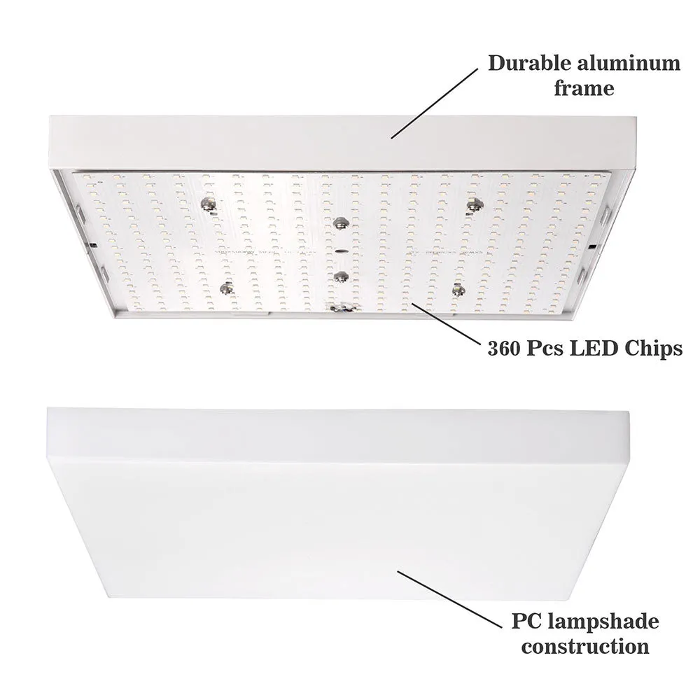 TheLAShop Square Ceiling Light Fixture Flush Mount Dimmable Remote 36W
