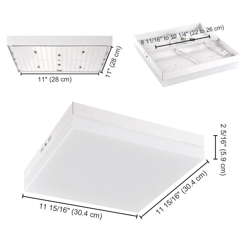 TheLAShop Square Ceiling Light Fixture Flush Mount Dimmable Remote 36W