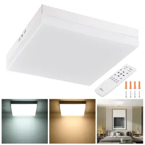 TheLAShop Square Ceiling Light Fixture Flush Mount Dimmable Remote 36W