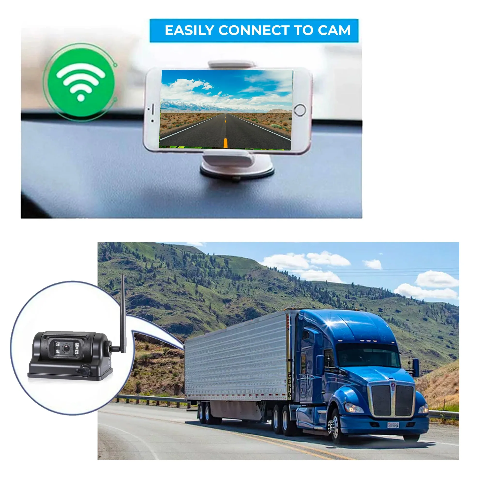 Top Dawg EagleEye 1080P WIFI Wireless Backup Cam w/ Magnet & Battery, Portable & 1 Minute Installation