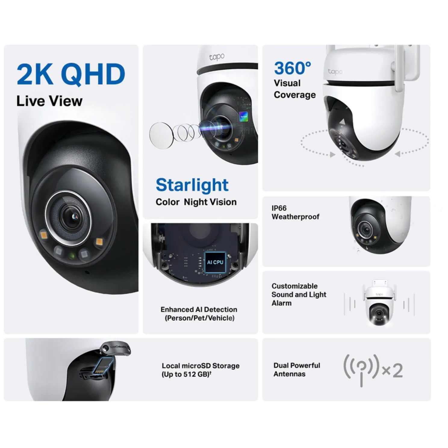 TP-Link Tapo 2K Outdoor Pan/Tilt Security Wi-Fi Camera