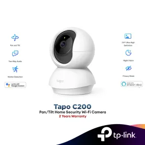 TP-Link Tapo C200 / TC70 / C200C 1080P Full HD Pan & Tilt Wireless WiFi Home Security Surveillance IP Camera