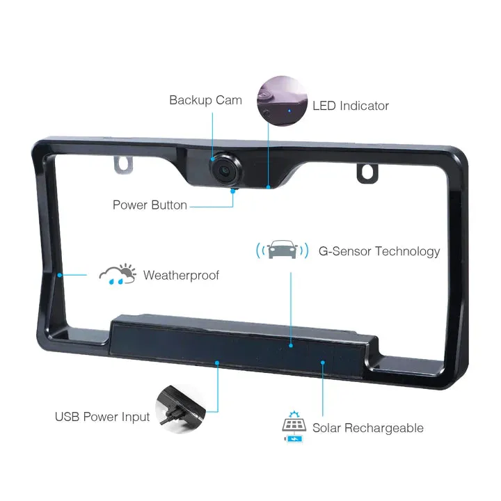 TypeS Solar Powered HD Quick-Connect Wireless Backup Cam with 5” Hand Wave Activated Monitor - clearance