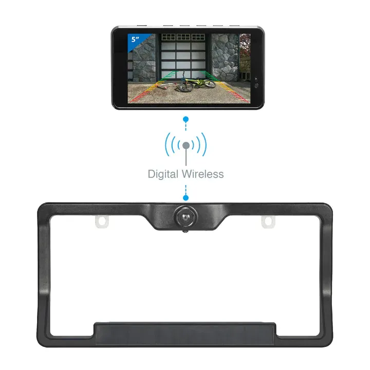 TypeS Solar Powered HD Quick-Connect Wireless Backup Cam with 5” Hand Wave Activated Monitor - clearance