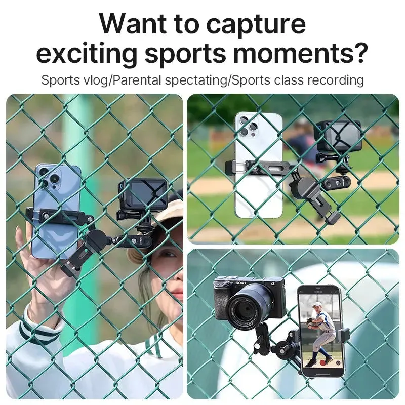 Ulanzi CM010 Multi-Functional Fence Mount Gopro Hanging Net Stand Bracket for Gopro Insta360 DJI Action Camera Smartphone