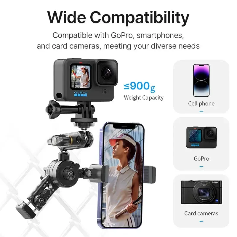 Ulanzi CM010 Multi-Functional Fence Mount Gopro Hanging Net Stand Bracket for Gopro Insta360 DJI Action Camera Smartphone