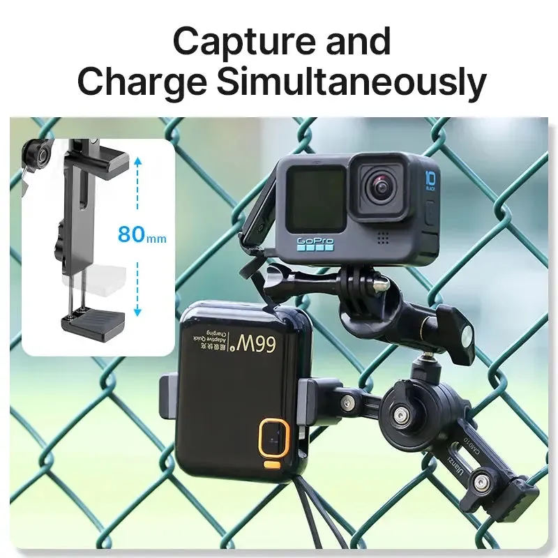 Ulanzi CM010 Multi-Functional Fence Mount Gopro Hanging Net Stand Bracket for Gopro Insta360 DJI Action Camera Smartphone