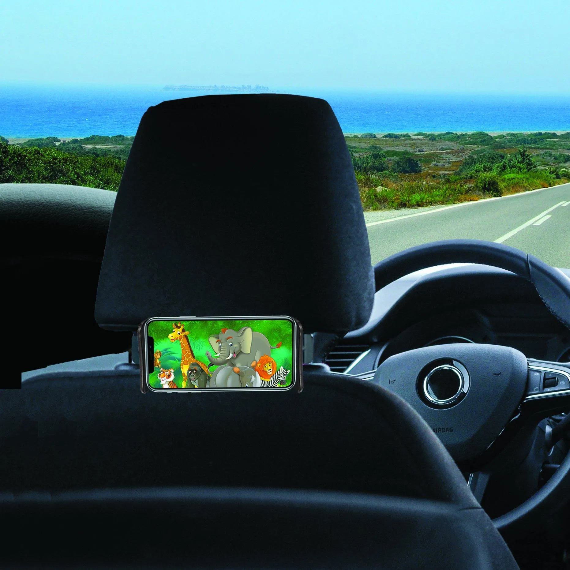 Universal Adjustable Headrest Mount for Tablets & Smartphones