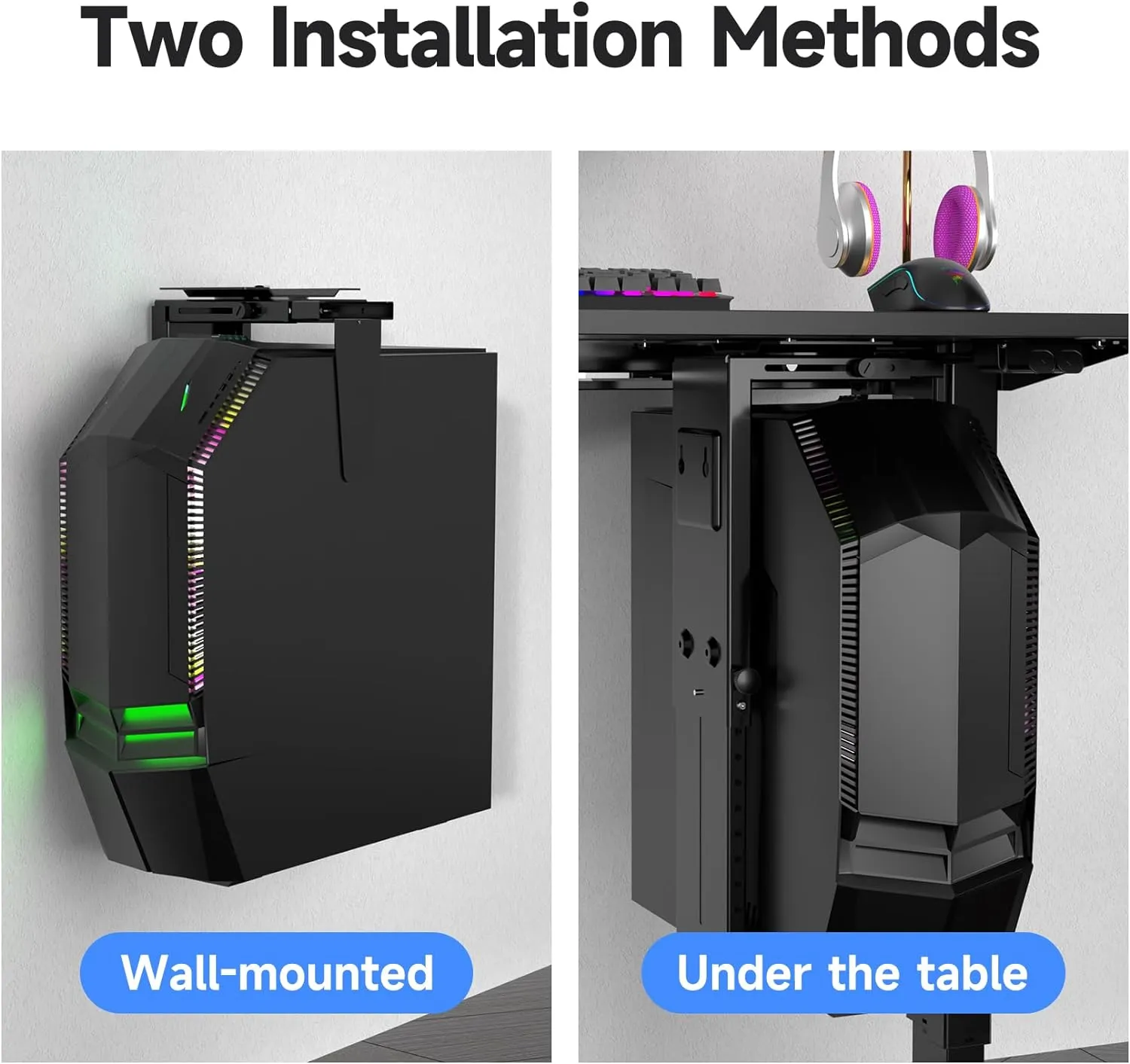 Universal Under Desk Wall Mount Computer Case Holder