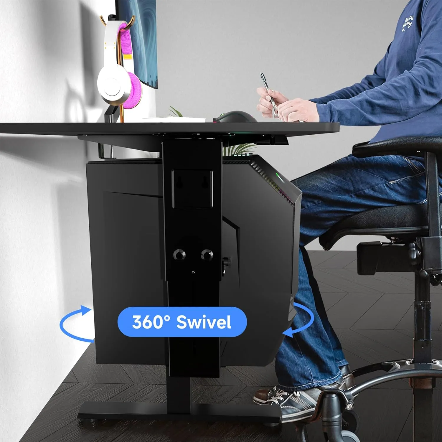 Universal Under Desk Wall Mount Computer Case Holder