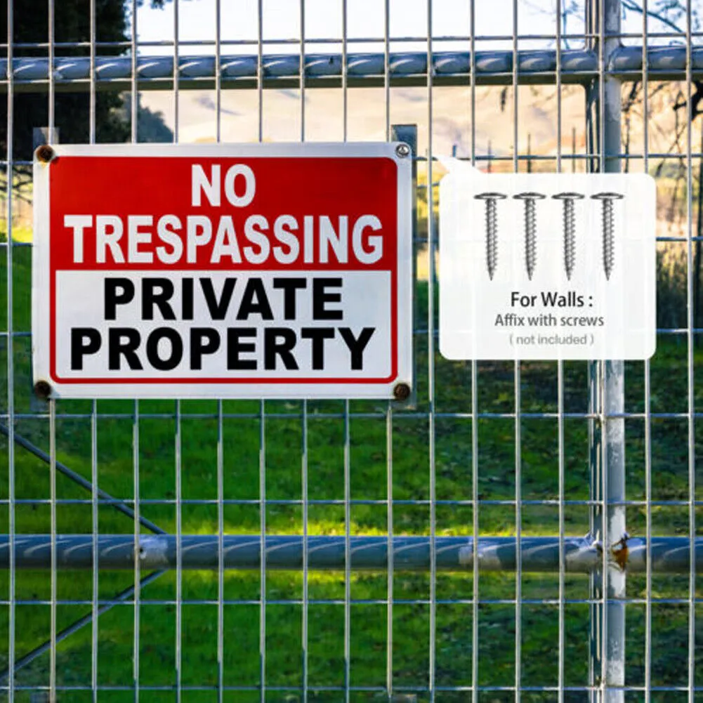 US 5-10Pc 24 Hr Video Surveillance Sign No Trespassing Security Warning Aluminum