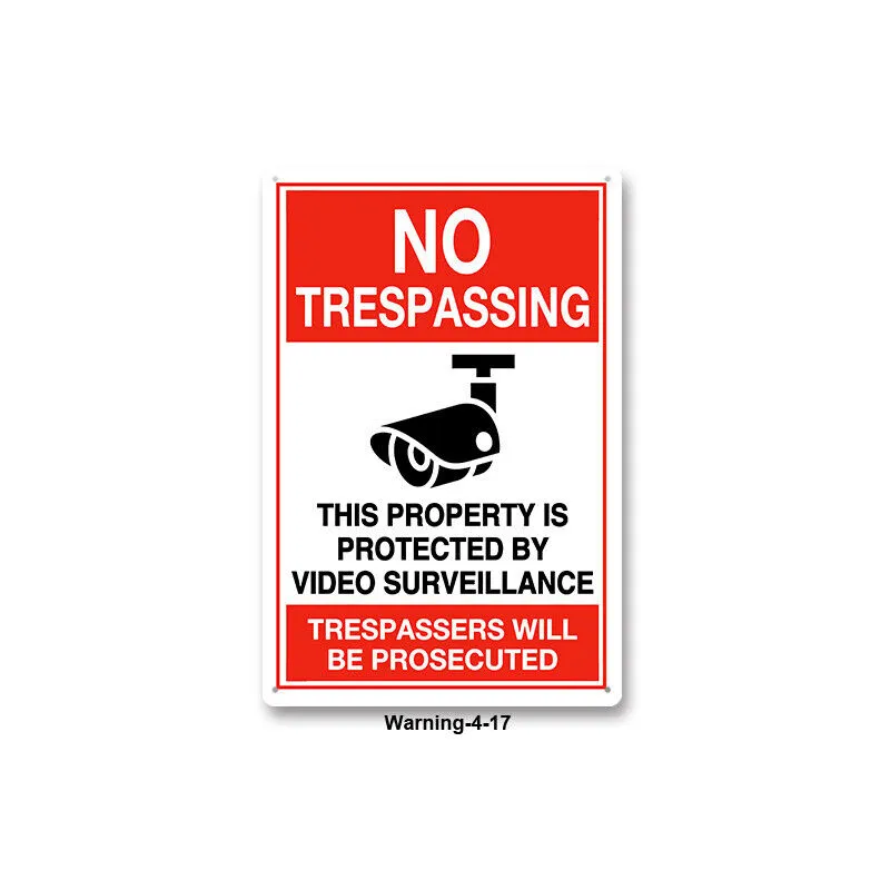 US 5-10Pc 24 Hr Video Surveillance Sign No Trespassing Security Warning Aluminum
