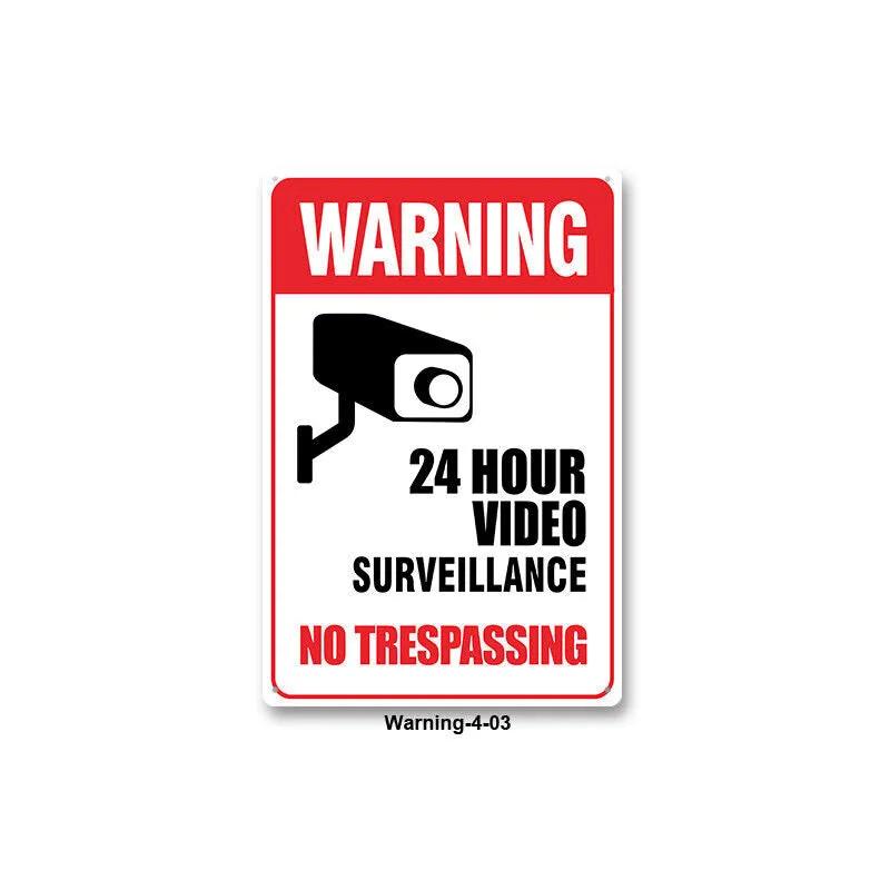 US 5-10Pc 24 Hr Video Surveillance Sign No Trespassing Security Warning Aluminum