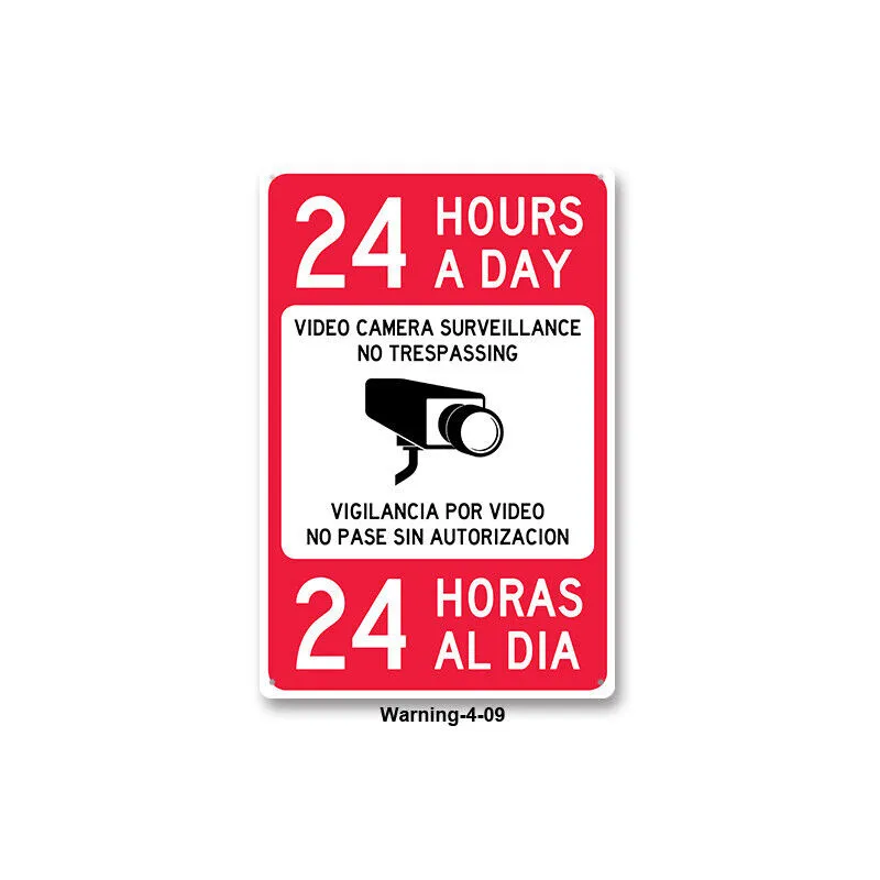 US 5-10Pc 24 Hr Video Surveillance Sign No Trespassing Security Warning Aluminum